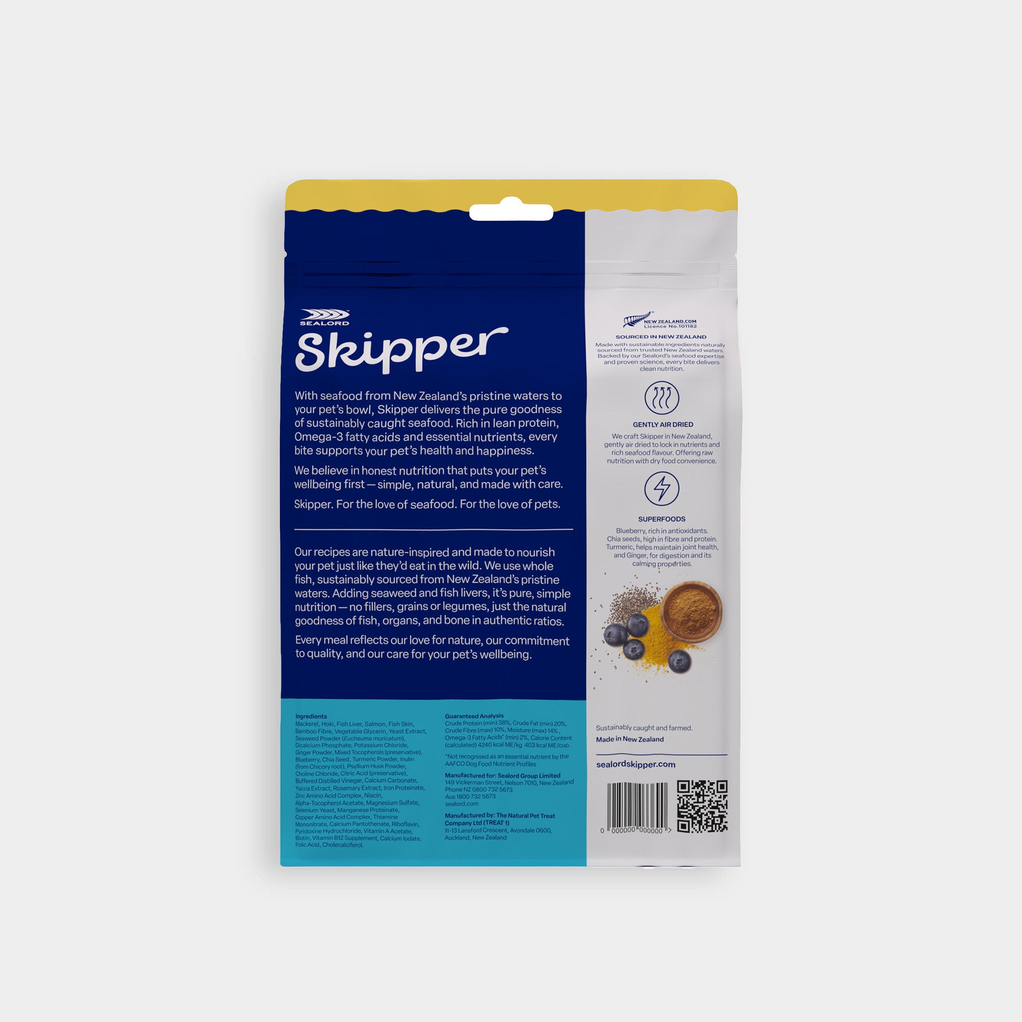 Air-Dried Dog Food Mackerel, Hoki & Salmon | Sealord Skipper