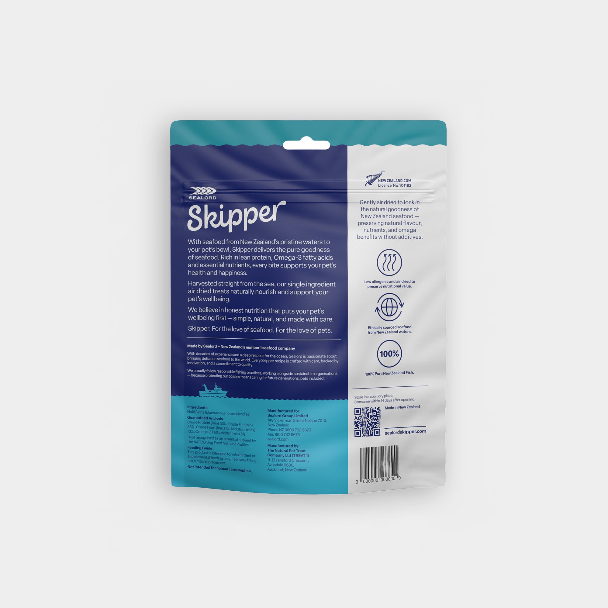 Air-Dried Dog Treats Hoki Skin Fingers | Sealord Skipper